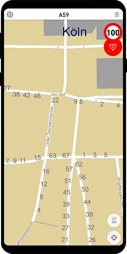 Map with house numbers 